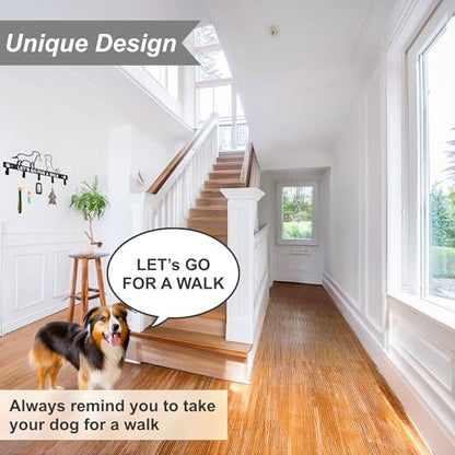 5 Hook Dog Leash Holder for Wall, for Entrances Key Holder Wall Mount&Dog Organization and Storage Gifts for Dog Lovers