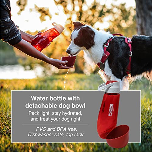 Kurgo Gourd (TM) Travel Dog Water Bottle & Dog Water Dispenser, Barn Red - color: Barn Red
