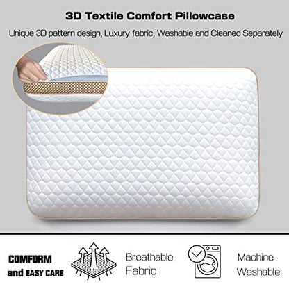Memory Foam Pillows Standard Size, Medium Firm Pillow for Sleeping, Orthopedic Bed Pillow for Side, Back Sleepers, Ventilated Gel Foam Pillow with Washable Cover, 23.6" x 15.7"x 5.1" - size: Standard (Pack of 1)