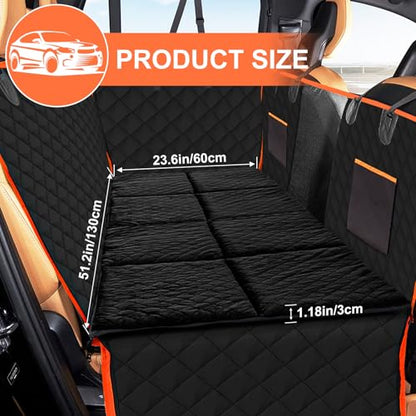 Car Backseat Dog Mat, Comfortable Non-Slip Cushion Suitable for Travel Dog Bed and Pet Home Sofa Blanket, Custom Mat for Car Backseat Extender and Seat Cover (Black 51.2 x 23.6in) - color: Black