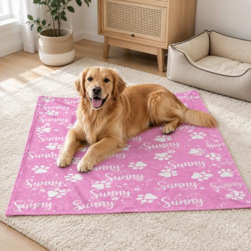 Personalized Dog Blanket, Customized Pet Blankets with Name Picture, Throw Blanket for Small Medium Large Dog Puppy Cat - color: B-white