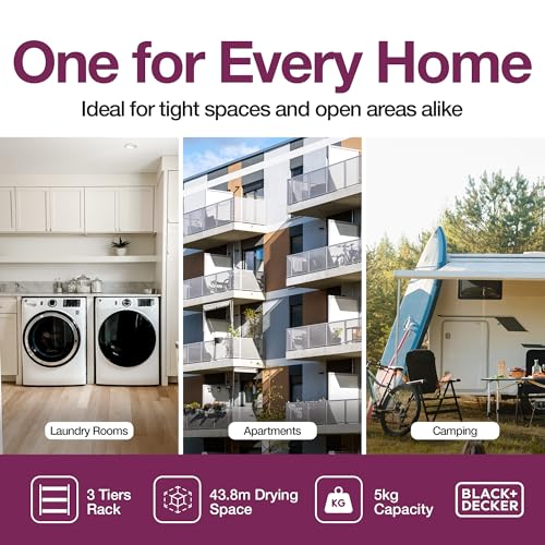 BLACK+DECKER Over The Door Expandable Telescopic Drying Rack, Clothes Organizer, Towel Hanger, Laundry, Collapsible, Silver - color: Silver