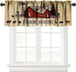 Rustic Kitchen Curtain Valance, Farmhouse Animal Cow Pig Chicken Window Valance, Western Country Style Window Treatment Valance for Living Room,54x18in - color: Farmhouse Animal-1