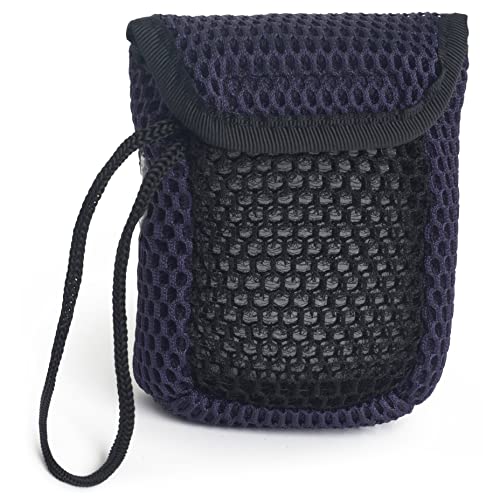 MainBasics Exfoliating Bar Soap Pouch Dual-Sided Body Scrubber - Fits Standard Size Soap Bars, Blue - style: Blue