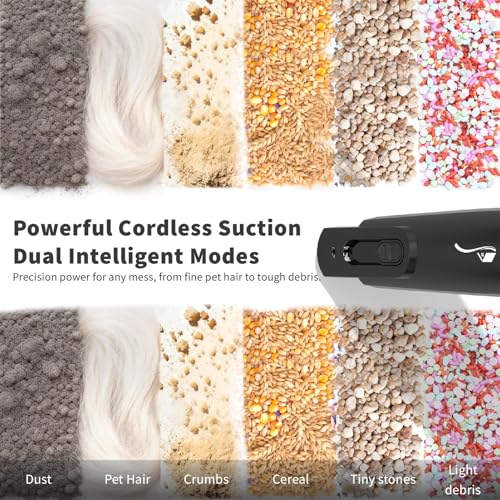 Cordless Handheld Vacuum, Lightweight Portable Hand Vacuum Cleaner with LED Light,Rechargeable Hand Held Vacuum with One-Touch Empty, Powerful Suction for Office, Home,Car,Raven