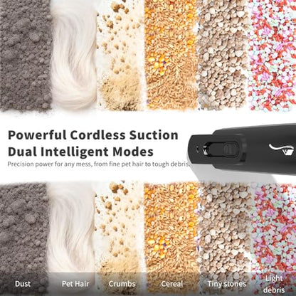 Cordless Handheld Vacuum, Lightweight Portable Hand Vacuum Cleaner with LED Light,Rechargeable Hand Held Vacuum with One-Touch Empty, Powerful Suction for Office, Home,Car, Coal