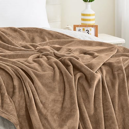 KMUSET Brown Throw Blanket Twin Size - Warm Cozy Soft Lightweight Blankets All Seasons Suitable 60 x 80 inches - color: Brown, size: Twin(60"x80")