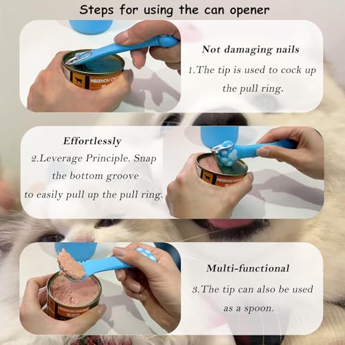 Original Canned Dog Food Storage Container | Wet Food Can Opener Spoon | Silicone Pet Can Lid | BPA Free, Airtight, Dishwasher & Freezer Safe(Blue) - color: Blue