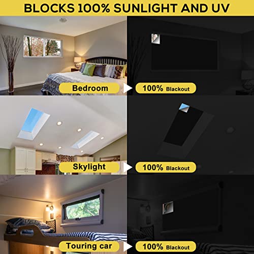 RUseeN Portable Blackout Shades (157" x 57") Travel Window Blackout Curtains, 100% Blackout Material Temporary Blinds for Baby Nursery, Bedroom, Dorm Room, or Travel Use - size: 157.5"W x 57.1"L (Pack of 1)