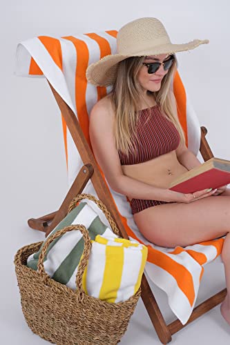 Cotton Paradise, Cabana Stripe Beach Towels 4 Packed, 30x60 inches Extra Large Pool Towels, Soft Absorbent Quick Dry, Beige - color: Beige