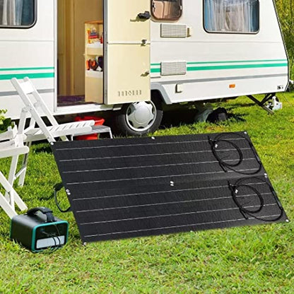500 Watt Flexible Solar Panel for RV, 2 × 250 Watt 12 Volt Solar Power Panel Kit Photovoltaic Module Monocrystalline Solar Panels for Camping Off Grid Car Battery Charging Boat - color: 500W