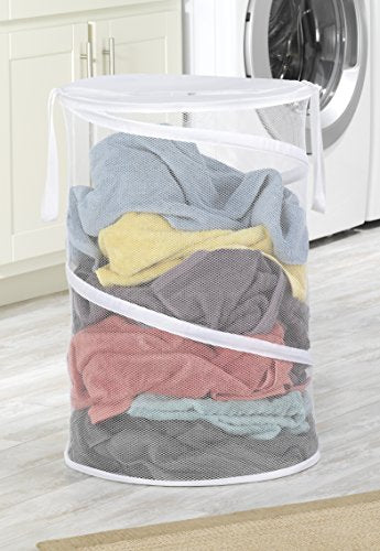 Whitmor 18" Collapsible Laundry Hamper White - size: 22"L x 14"W x 1"H