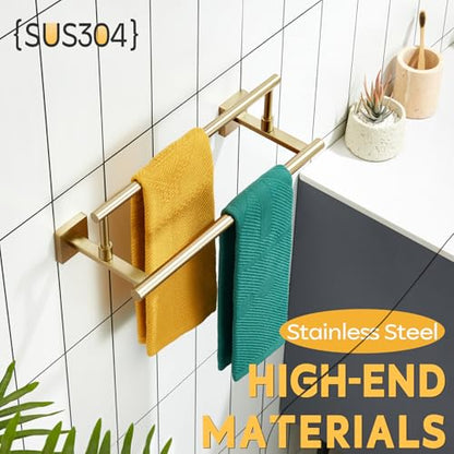 KOKOSIRI Hand Towel Bar 16 Inches Towel Holder Bathroom Rack for Bath Cabinet Towel Rails Brushed Gold Stainless Steel B5009BG-L16 - color: Brushed Gold, size: 16-Inch