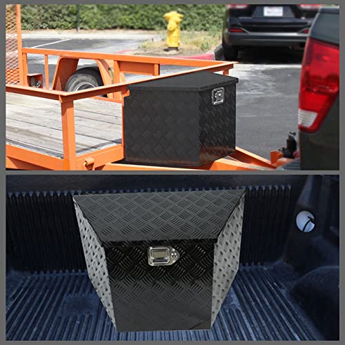 29 Inch Aluminum Black Plated Truck Tool Box Pickup Waterproof Underbody Tongue Box with Lock and Key for RVs, ATVs, Trailer & Truck (29"x17"x18") - color: Black, size: 29"x17"x18"
