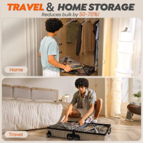 Rechargeable Wireless Pump Travel Storage Bags Set - 15 Pack Medium Size Vacuum Bags for Travel & Home, Space-Saving Compression Packing for Clothes, Blankets & Bedding - size: 15 Mideum Size