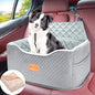 AlfaTok Memory Foam Booster Dog Car Seat for Medium Dogs Under 45 LBS, Elevated Pet Car Seat with Detachable Washable Cover, Anti-Slip Sturdy Dog Booster Seat with Seat Belt for Back Seat Travel - color: Grey