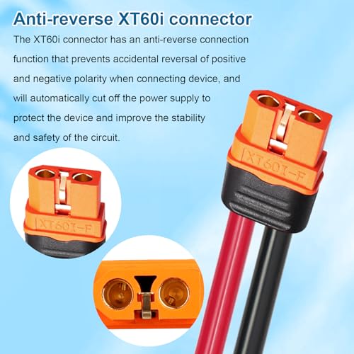 MOOKEERF Solar to XT60i Cable 10AWG 25FT Solar Panel to XT60i Adapter Connector XT60i-F Extension Cable for Portable Power Station Generator(25feet) - size: 25FT