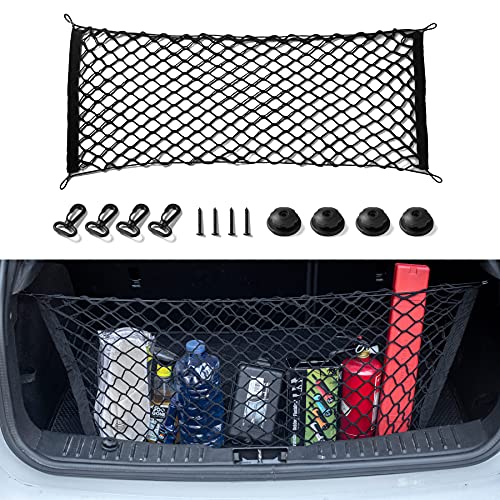 Amiss Cargo Net Stretchable. Adjustable Elastic Trunk Storage Net with Hook for SUVs, Cars and Trucks, Car Exterior Accessories (43.3x15.8 Inch) - size: 43.3x15.8 Inch