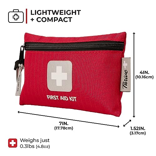 Thrive Mini First Aid Kit - Waterproof Rip-Stop Travel First Aid - Compact Hiking Supplies & Safety Kit - for Home Medical Use - 66 Piece Set, Pouch - style: 66 Piece - Pouch