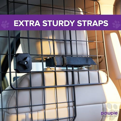 Pawple Dog Car Barrier for SUV's, Cars, Vehicles, & Trucks, Adjustable Large Pet Divider, Heavy-Duty Wire Mesh- Universal Fit - size: Updated 2025 Model