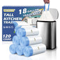 18 Gallon Trash Compactor Bags with Drawstring, 1.7 Mil, 120 Count | Tear-Free,Heavy Duty,Leakproof,Strong Tall Kitchen Garbage Can Liners,White,Fit 60 - 70 Liter Waste Bins,for Home Yard Lawn - color: 18gal-120