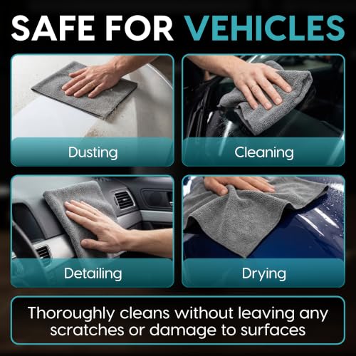 Microfiber Cleaning Cloth Roll Tearaway, 50 PCS Tear Away Towels, Reusable & Washable, Ultra Absorbent 12" x 12" Dish Rags for Car, Home, Kitchen, , 180 GSM Thickness, Paper Towel Alternative - color: Grey