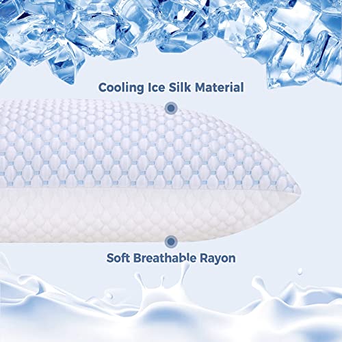 OSBED Shredded Memory Foam Pillows Queen Size Set of 2 | Neck pain relief, supportive, odorless, cooling pillow, adjustable, washable, CertiPUR-US hypoallergenic adult pillow - size: Queen (Pack of 2)