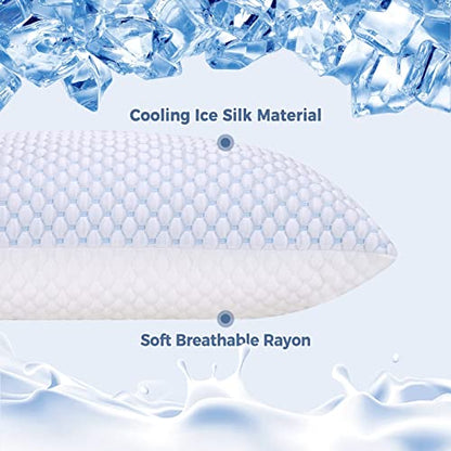 OSBED Shredded Memory Foam Pillows Queen Size Set of 2 | Neck pain relief, supportive, odorless, cooling pillow, adjustable, washable, CertiPUR-US hypoallergenic adult pillow - size: Queen (Pack of 2)