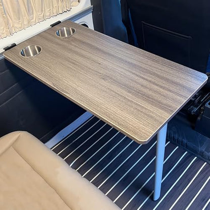 RV Folding Wall Table, Folding Camp Table with Reserve Sink Cup Detachable RV Table Folding Table for Small Space MPV Caravan Boat Yacht(Gray) - color: Grey