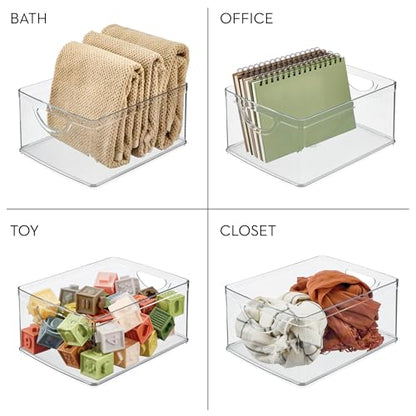 iDesign Pantry Storage Bins with Handles, Set of 2, Clear | Organizer Bins, For Cabinets or Fridge - style: Pack of 2