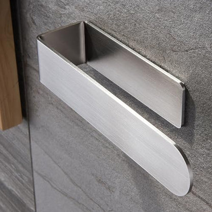 Taozun Hand Towel Holder/Hand Towel Ring - Self Adhesive Bathroom Towel Bar Stick on Wall, SUS 304 Stainless Steel Brushed - color: Silver, size: 8-inch