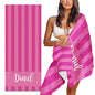 MeMoShe Personalized Beach Towel for Kids Custom Microfiber Beach Towels with Name Sand Free Pool Towel Quick Dry Stripes Print Beach Towels for Adults 30x60 Inch - color: Multi-color 9