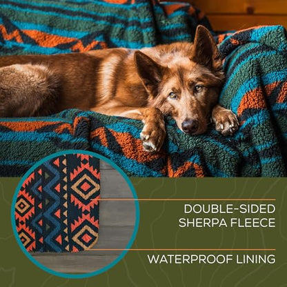 Wilderdog Sherpa Fleece Waterproof Dog Blanket - 60" x 90" - Olive - color: Olive, size: 60” x 90”