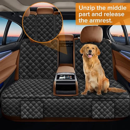 Dog Car Seat Cover for Back Seat Compatible with Rivian R1T R1S Accessories 2022-2025 2026, Waterproof Non-Slip Pet Bench Rear Seat Covers for Large SUV & Large Truck