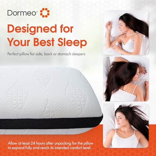 Dormeo Dark King Bed Pillow with Octaspring Technology, Reversible Breathable Gel and Memory Foam for Neck and Shoulder Support, Ideal for Side, Back, or Stomach Sleepers - 1pc