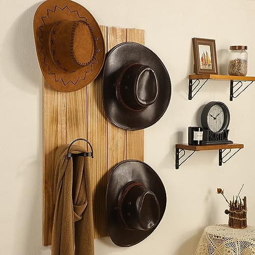 Taozun 4 Pack of Wall-mounted Cowboy Hat Rack, Powder-coated and Curved Hat Holders, Hat-shaped Protective Hat Hanger for Storage and Display, Easy Drilling Installation - style: 4 Packs