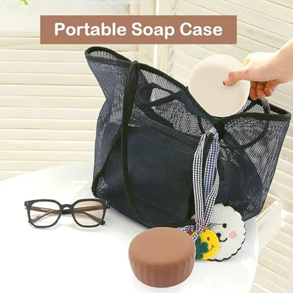 Silicone Travel Soap Box with Lid Draining Soap Container for Shower Compact Travel Soap Case Leak-Proof Design for Camping, Hiking, Gym & Outdoor Use Keeps Soap Dry & Hygienic (Cannoli Cream) - color: Cannoli Cream