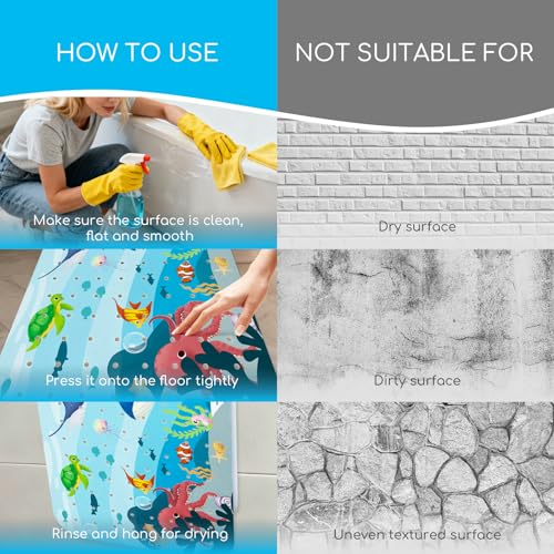 Baby Bath Mat for Tub, Non Slip Kids Bath Shower Mat, 40 X 16 Inch Large Bathtub Mat with Drain Holes and Suction Cups for Toddlers, Machine Washable and Waterproof (Whale) - color: Whale