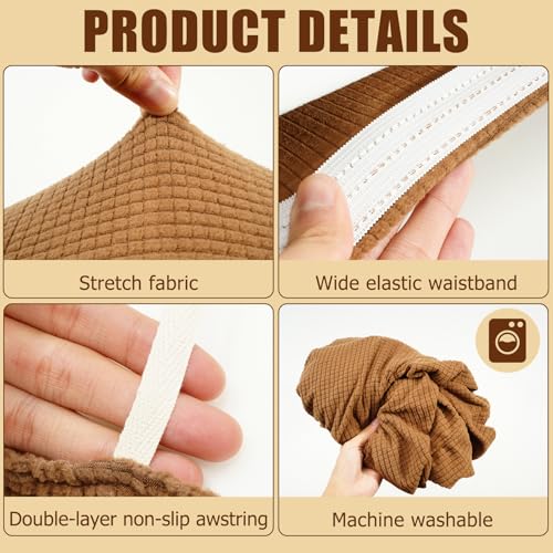 2 Piece RV Couch Covers for Sofa Bed, Stretch Elastic Camper Slipcover for RV Jackknife Sofa Bed, Washable Anti-Slip Furniture Protector, Pet Friendly & Wrinkle Free (Brown) - color: Brown