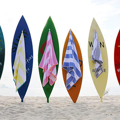 HENBAY Cotton Oversized Beach Towel - Large 70 x 35 Inch Pool Towel, Rose Red Striped Quick Dry Swimming Cabana Towel - color: Rose