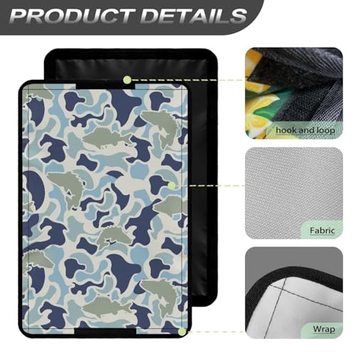 Camo Hunting Fish RV Door Shade Window Cover Fashion Camper Door Window Blackout Shade Foldable Sun Blackout Fabric Curtains for Camper Trailer Coverings - color: Camo Hunting Fish Print