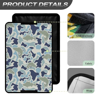 Camo Hunting Fish RV Door Shade Window Cover Fashion Camper Door Window Blackout Shade Foldable Sun Blackout Fabric Curtains for Camper Trailer Coverings - color: Camo Hunting Fish Print