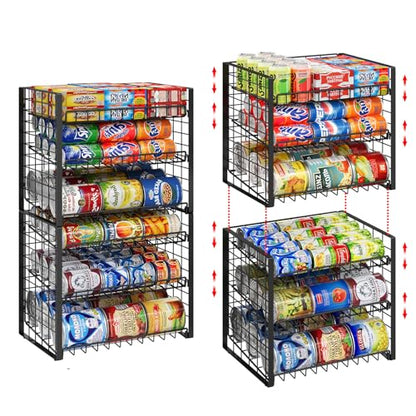 3 Tier Stackable Can Rack Organizer for Pantry, Adjustable Can Holder for Various Ounce of Canned Food Soup Goods Soda Drink, Rolling Tiered Can Dispenser for Kitchen Cupboard Cabinet, 2 Pack - style: 3-Tier 2-Pack
