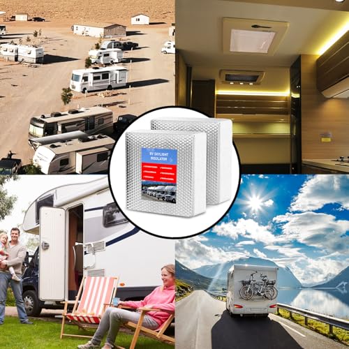 2 Pack RV Skylight Insulator14''x14''x3'', RV Vent Insulator, RV Skylight Cover with Reflective Surface, Waterproof RV Insulation for Inside Camper, RV Skylight Pillow - size: 14in x 14in x 3in 2PCS