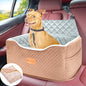 AlfaTok Memory Foam Booster Dog Car Seat Medium Dogs, Elevated Pet Car Seat Under 45 LBS, Detachable Washable, Anti-Slip Dog Booster Seat for Car Back Seat Only, Travel Dog Car Bed, Dog Seat Belt - color: Brown
