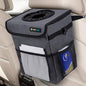 SUN CUBE Waterproof Car Trash Can with Lid, Mesh Pockets | Leakproof Car Garbage Can Hanging | Auto Trash Bin, Garbage Bag Organizer for Headrest, Console, Truck (Dark Gray) - color: Dark Grey