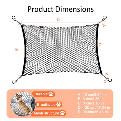 Dog Car Barrier for Honda Passport 2018-2021 2021-2024 2025, Mesh Pet Divider for Back Seat, Dog Guard for SUV Boot, Secure Pet Safety Net