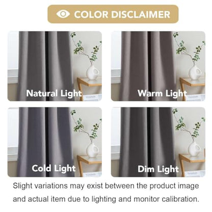 H.VERSAILTEX Linen Look 100% Blackout Curtains 45 Inches Long for Bedroom Full Light Blocking Rod Pocket 42 Inches Wide Linen Textured Thick Window Curtain Drapes with White Backing, Grey, 2 Panels - color: Grey, size: 42"W x 45"L (Pack of 2)