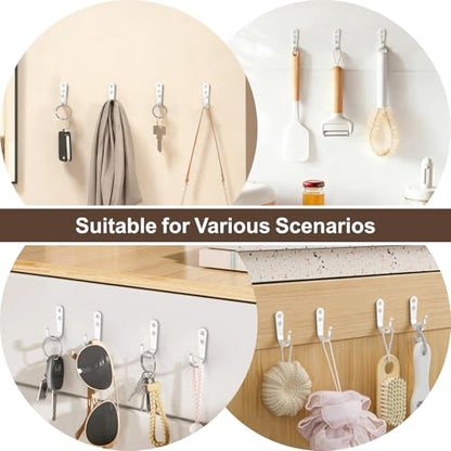 BREYDROK 20-Pack Towel Hooks for Bathroom, Heavy Duty Black Metal Wall Hooks for Robe, Coat, Kitchen, Closet, Garage Organizer - color: 20Pcs + White
