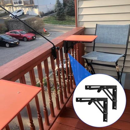 8 Pack 12 Inch Black Folding Shelf Brackets with Screw, Collapsible Shelf Bracket Wall Mounted, Heavy Duty Folding Shelf Brackets for Wood Shelves, Wall-Mounted Tables & More - size: 8 Pack 12 Inch Black